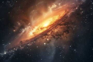 Wall Mural - Stars of a planet and galaxy in a free space