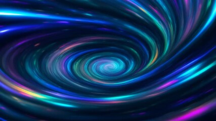 Wall Mural - Abstract spiral neon blue background