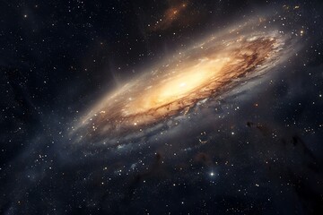 Wall Mural - Stars of a planet and galaxy in a free space