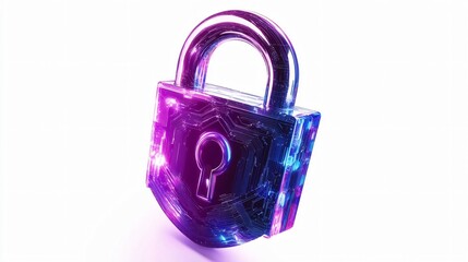 Poster - Colorful digital lock symbolizing security, protection, and privacy in a modern world powered by technology.