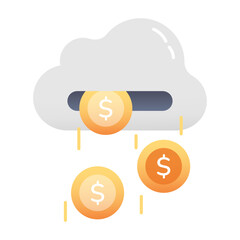 Wall Mural - A flat icon of cloud money 