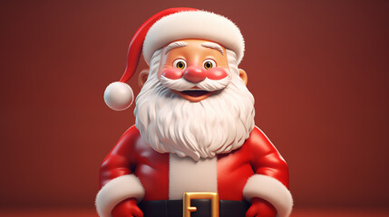 Wall Mural - Cartoon 3D Christmas Santa Claus illustration picture
