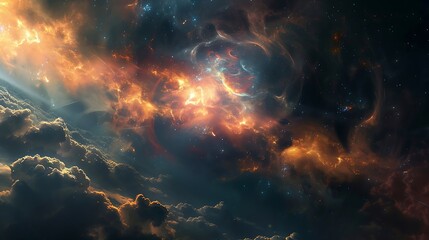 Wall Mural - A majestic view of a distant nebula