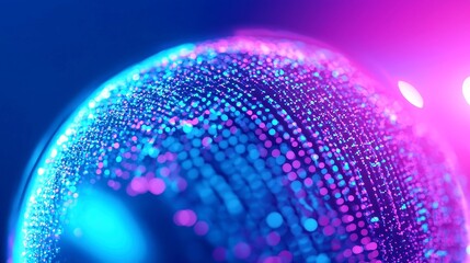 Poster - Abstract holographic globe showcasing intricate connection points, representing social media networks and global interactions, ideal for business-themed wallpaper backgrounds.
