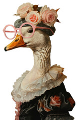 Poster - PNG  Quirky goose with vintage attire