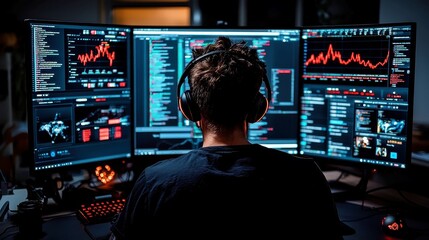 Poster - AI-driven financial metrics displayed on a computer screen, showcasing vibrant graphs and charts, illustrating data trends and insights for informed decision-making.