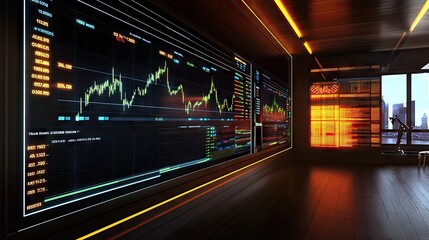Poster - A virtual financial dashboard in 3D with real-time stock prices, currency rates, and market data.