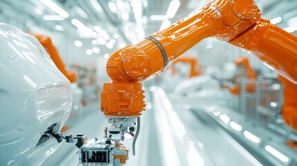 Poster - Automated Manufacturing Hub, a cutting-edge facility integrating robotics and artificial intelligence for streamlined and efficient production processes in modern industry
