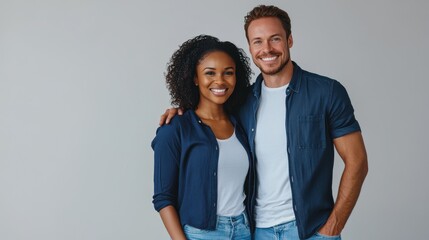 The smiling couple in denim