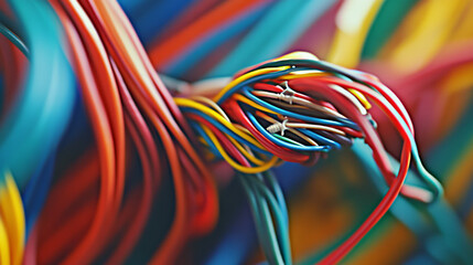 Electrical wires are linked together using a small plastic part called a wire nut.