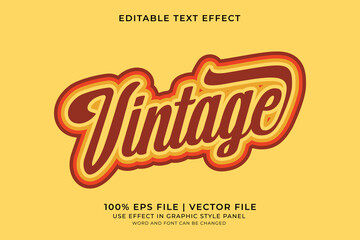 Poster - Vintage Retro Text effect editable vector