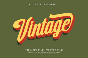 Poster - Vintage Retro Text effect editable vector