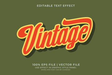 Poster - Vintage Retro Text effect editable vector