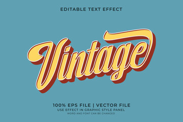 Poster - Vintage Retro Text effect editable vector