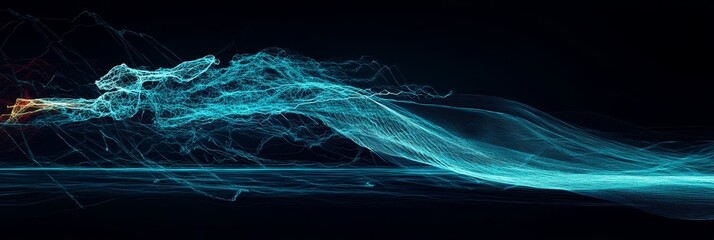 Poster - A dynamic and abstract image representing energy flow, data transmission, digital transformation, futuristic technology, and innovation.