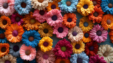 a group of colorful flowers