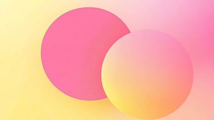 Minimalist banner background, pastel pink and yellow gradations. Circle effect style geometric, abstract background. Generative ai