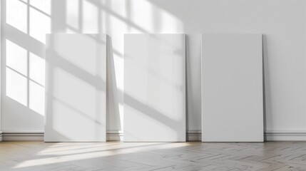 White Canvas Mockup in a Minimalist Room