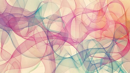 Poster - An abstract line pattern featuring a network of overlapping lines forming intricate geometric shapes.