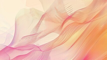 Poster - An abstract line pattern with undulating, parallel lines creating a wave-like effect