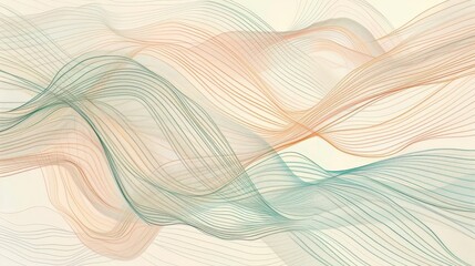 Poster - An abstract line pattern with undulating, parallel lines creating a wave-like effect