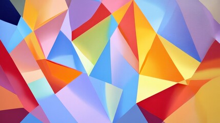 Poster - A vibrant and dynamic abstract background with a variety of geometric shapes. The image evokes feelings of energy, creativity, and modern design.