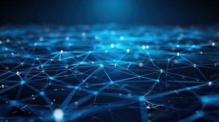 Poster - An abstract technology background with a grid of interconnected, glowing elements.