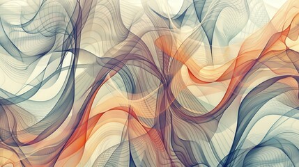 Poster - an intricate line pattern showcasing overlapping, curved lines that create a complex, abstract desig