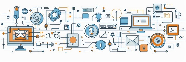 Poster - This image symbolizes interconnectedness, technological advancement, innovation, collaboration, and progress.