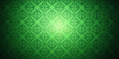 Poster - Luxurious abstract green gradient background featuring intricate textured patterns, providing ample space for design elements, ideal for sophisticated and modern visual projects.