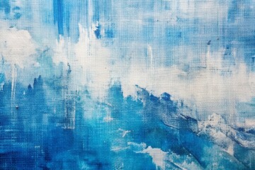Poster - white and blue abstract background on canvas texture