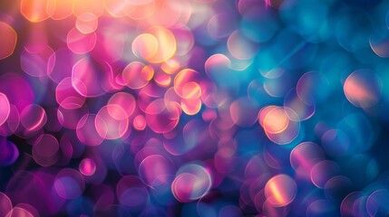 Leinwandbilder - A mesmerizing abstract display of bokeh blur with vibrant, colorful lights, creating a dreamy visual experience filled with soft, circular light patterns and warm hues.