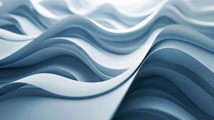 Aufkleber - A serene and minimalistic image featuring monochromatic wave patterns and folds in pastel blue shades, evoking calm and peaceful emotions.