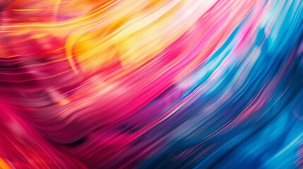 Poster - This vibrant image showcases a dynamic mix of colorful, high-energy abstract waves set against a rich, luminous background, capturing the essence of fluid motion and energetic light.