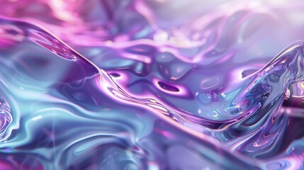 Poster - A mesmerizing depiction of fluid organic shapes in iridescent pastel colors, showcasing a unique blend of smooth texture and glossy, surreal visuals.
