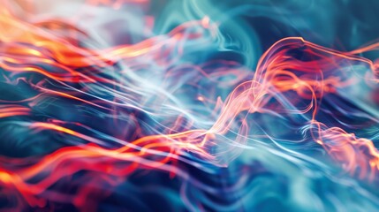 Leinwandbilder - Swirling lines in vivid colors create a dramatic display with luminous light effects, exuding energy and movement in this abstract representation.