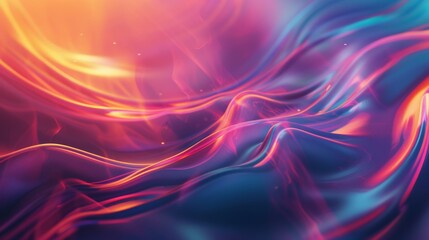 Poster - This image showcases colorful abstract waves with rich textures and dramatic lighting, creating a sense of depth and fluidity, perfect for modern digital art enthusiasts.