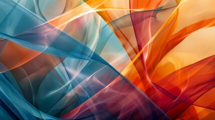 Leinwandbilder - An image featuring intersecting blue and orange lines, creating an abstract art piece filled with geometry and vibrant colors, representing energy and creativity.