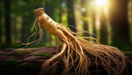 Ginseng Root in a Forest.