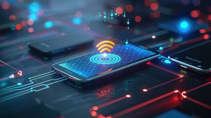 Poster - Capture the connectivity features of modern smartphones with a focus on their wireless capabilities.