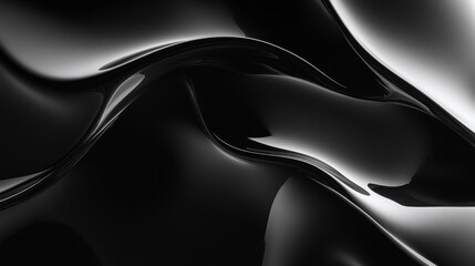 Abstract Black Liquid Swirls