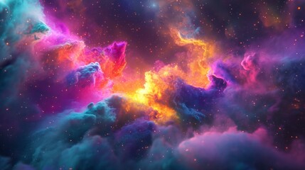 Canvas Print - Cosmic Nebula in Vivid Hues