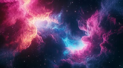 Canvas Print - Cosmic Nebula: A Vibrant Display of Celestial Wonder