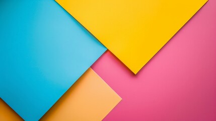 Leinwandbilder - A visually striking image featuring an arrangement of colored papers in geometric shapes, showcasing a vibrant and modern design, perfect for art and design use.