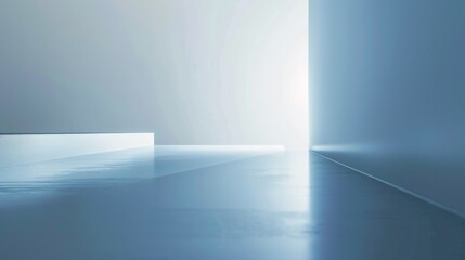 Poster - This image captures minimalistic modern architecture with a strong emphasis on light and shadow, showcasing the elegant simplicity and clean lines of the contemporary design.