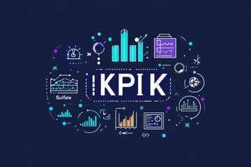 Poster - Colorful Illustration of Data Analytics and KPI Metrics with Graphs and Charts