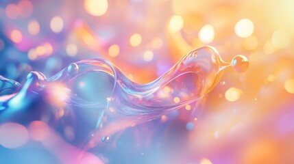 Wall Mural - Abstract Water Droplets with Colorful Bokeh