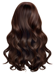 Canvas Print - PNG Luxurious brown wavy hair