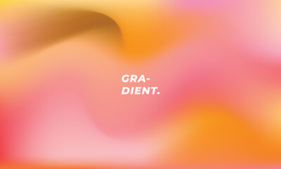 Sticker - Abstract orange and pink fluid gradient mesh background. Smooth color gradation backdrop copy space. Blurred smooth graphic element.