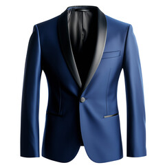 men's navy blue tuxedo suit isolated on transparent or white background